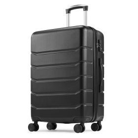 20-28 Inch Hardside Luggage Suitcase, TSA Lock Spinner Wheel Carry On Expandable,Black