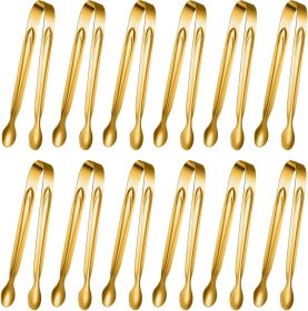 12 Pieces Mini Tongs Stainless Steel Small Sugar Serving Tongs for Charcuterie Board Appetizers Dessert Serving Food Tiny Party Danish Candy(6 In