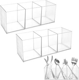 Large Cutlery Storage Organizer, Plastic Cutlery Utensil Holder Storage Organizer Caddy for Kitchen Countertop Organization, Holds Fork, Knife, S