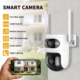 Dual Eye Gun Ball Linkage Monitoring Camera, Panoramic&detail Dual Camera, High-definition Security More Comprehensive (Option: defaulttitle)