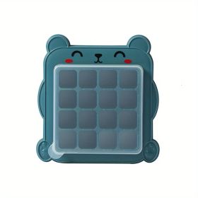1pc Animals Shaped Ice Cube Molds Cute Cartoon Mold; Easy-Release Stackable Flexible 16 Ice Tray For Freezer Dessert; Cute Animals Gifts (Color: Blue Bear)
